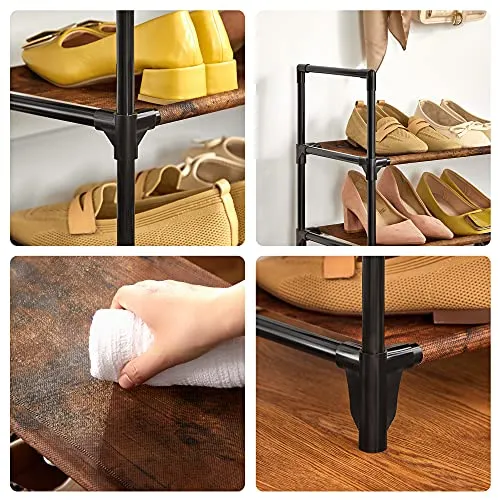 10-Tier Shoe Rack, Storage Storage Organizer, Holds up to 50 Pairs, Metal Frame