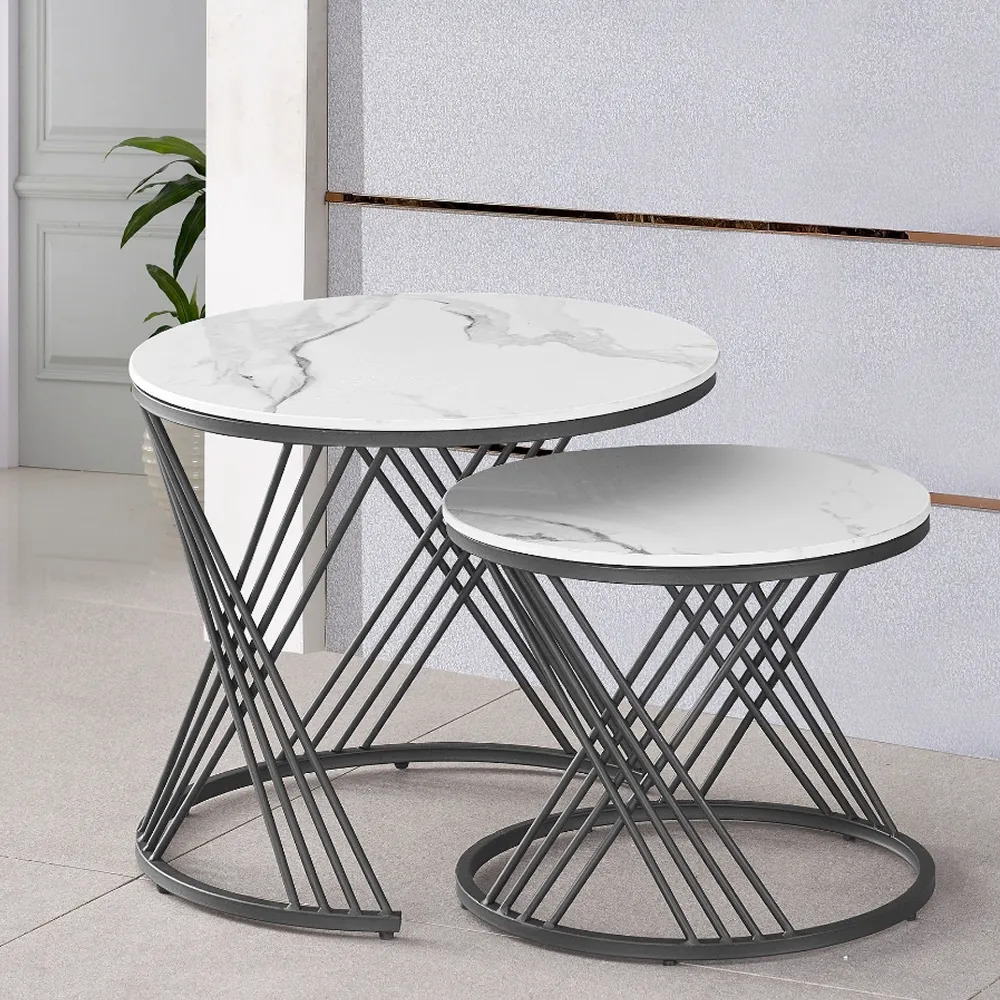 2-In-1 Round Marble Luxury Modern Coffee Table