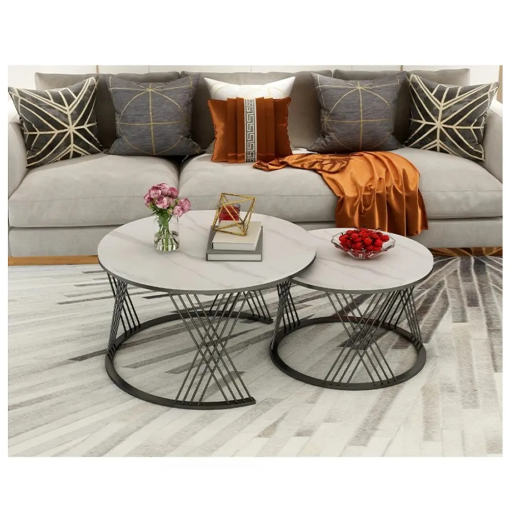 2-In-1 Round Marble Luxury Modern Coffee Table