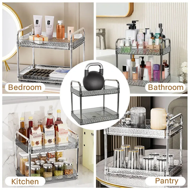 2-Tier Transparent White Cup Drain Rack