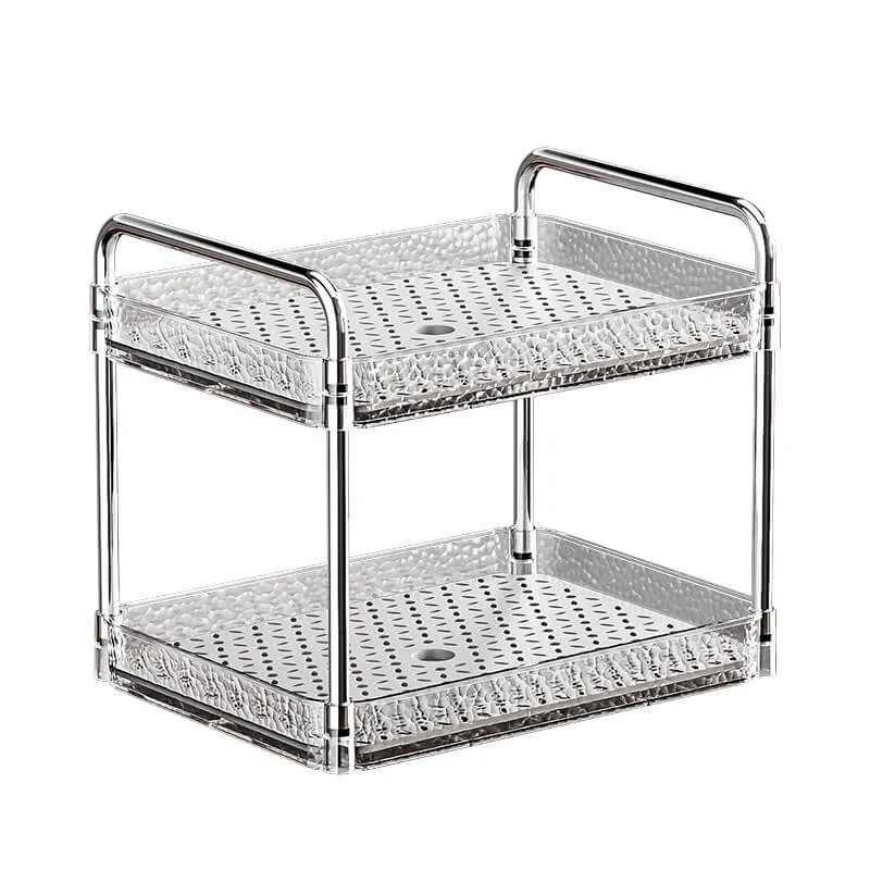 2-Tier Transparent White Cup Drain Rack