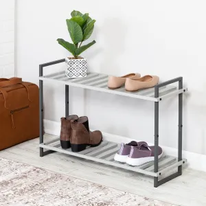 2-Tier Tubular Metal Shoe Rack