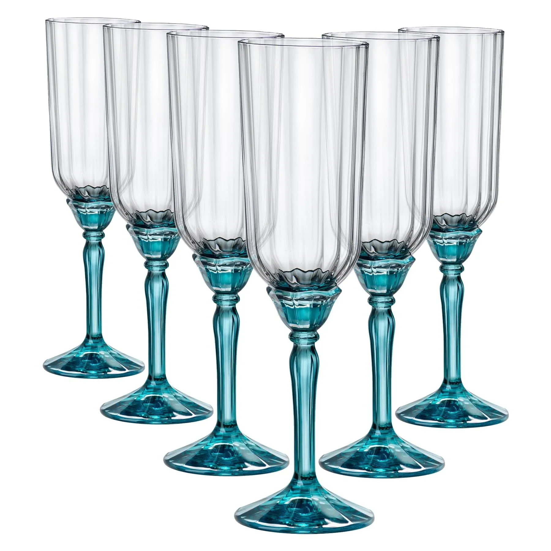 210ml Florian Champagne Flutes - Pack of Six  - By Bormioli Rocco