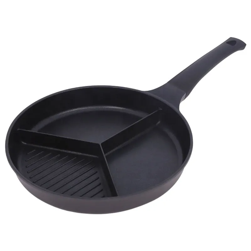 28Cm Triple Sharing Non-Stick Pan