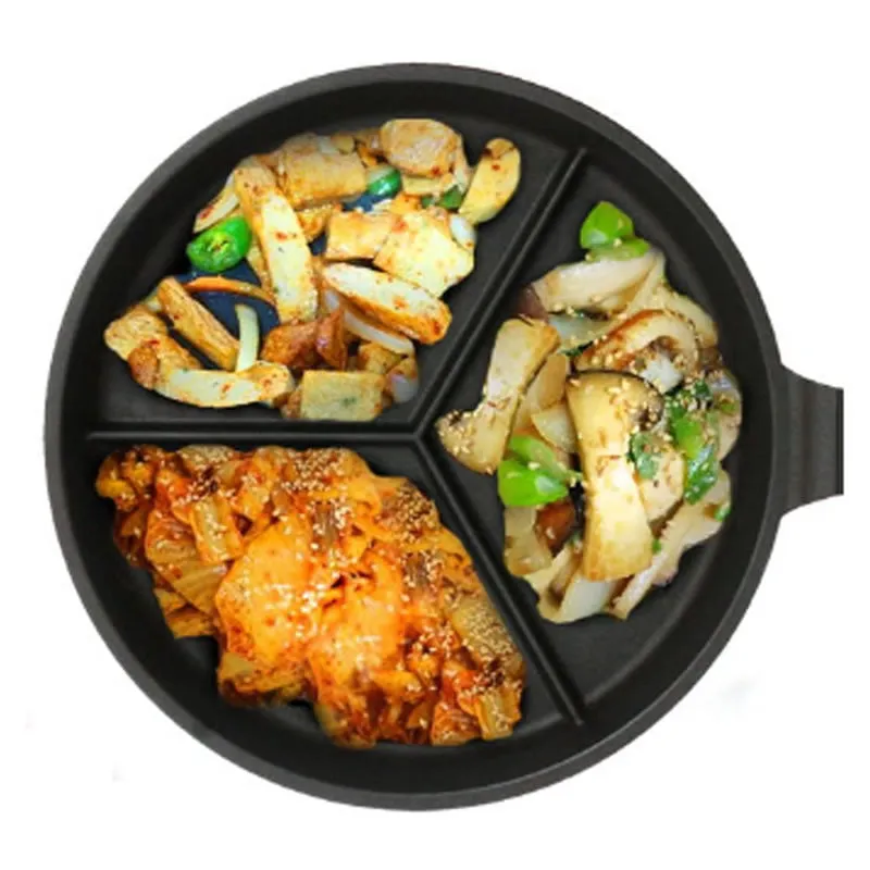 28Cm Triple Sharing Non-Stick Pan