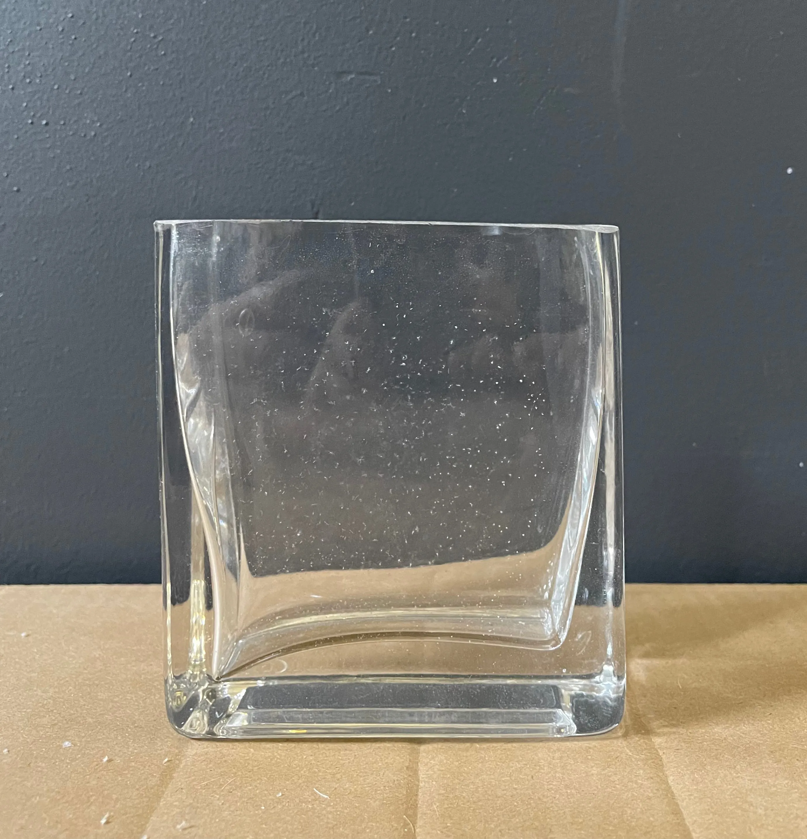 2"x4"x4"Thin Screen Cube Vase Clear Glass wedding centerpiece Hand Made