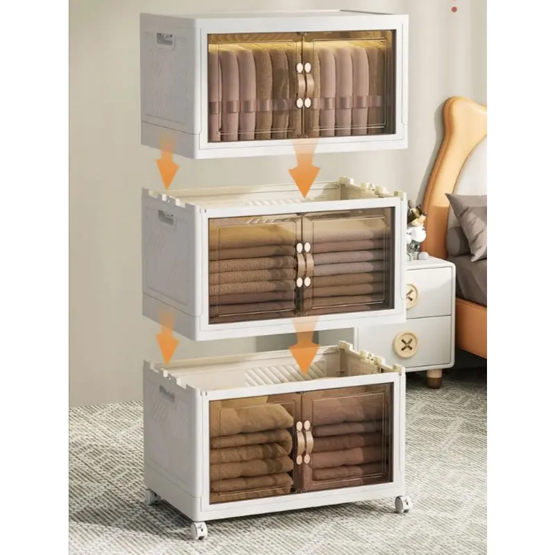 3-Layer Multi-Fuctional Stackable Cabinet Storage Box With Wheels E18-11-1