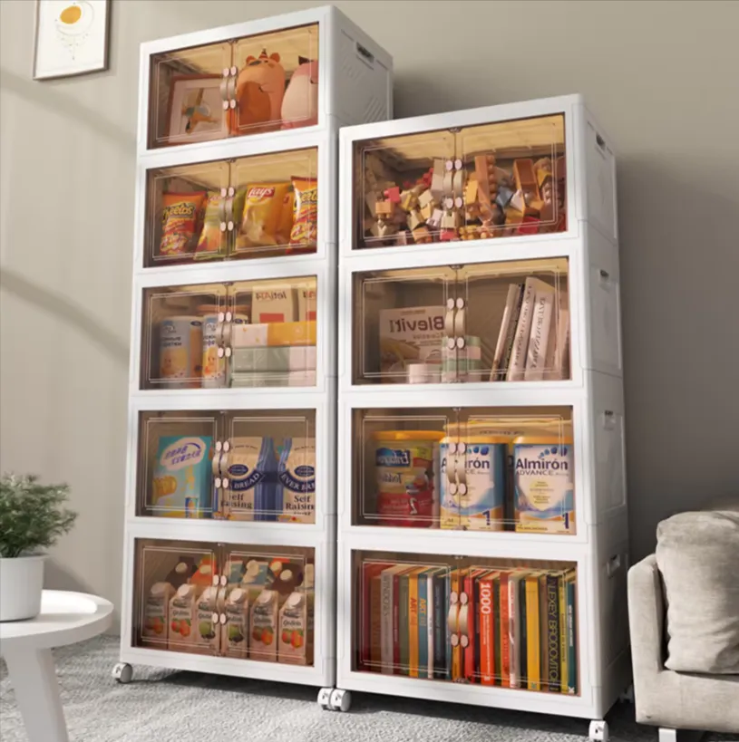 3-Layer Multi-Fuctional Stackable Cabinet Storage Box With Wheels E18-11-1