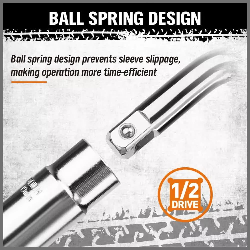 3-Piece Telescoping Lug Wrench | 17/19mm & 21/23mm Extendable Tire Wrench