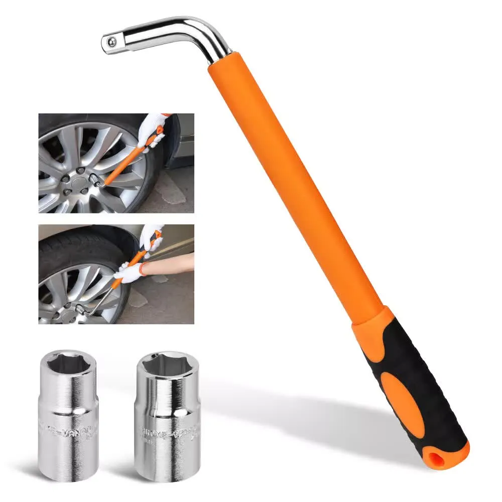 3-Piece Telescoping Lug Wrench | 17/19mm & 21/23mm Extendable Tire Wrench