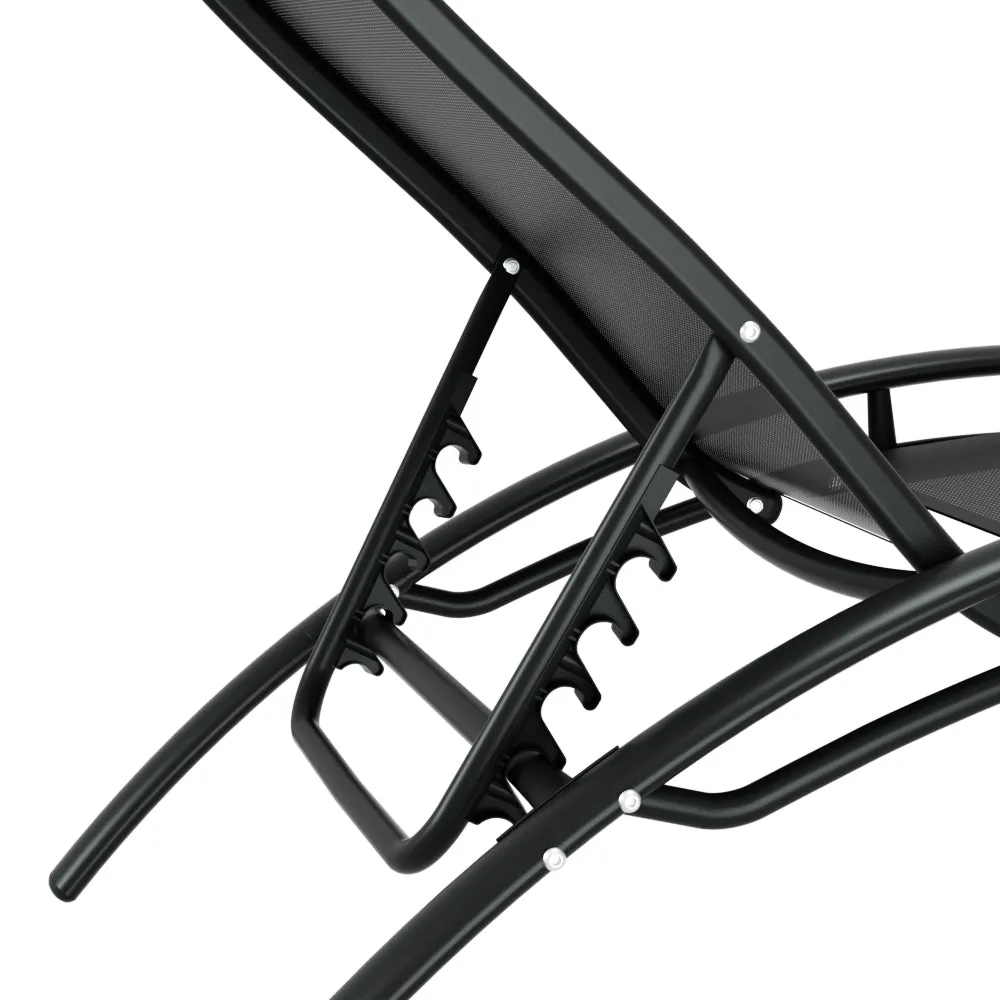 3PC Sun Lounge | Outdoor Lounger | Steel Table Chairs | Patio Furniture | Garden