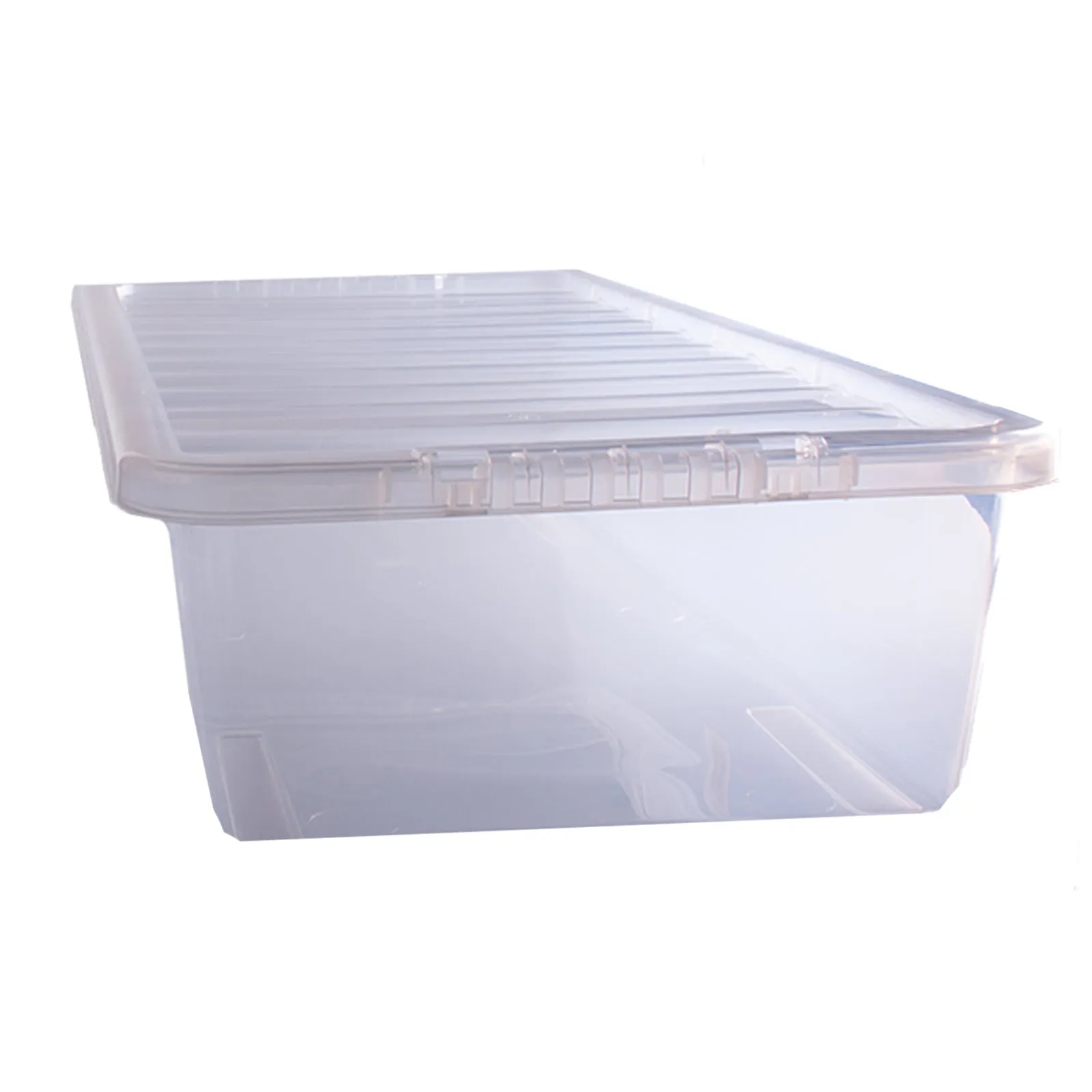 43 Litre Clear Plastic Rectangular Storage Box 3 Pack