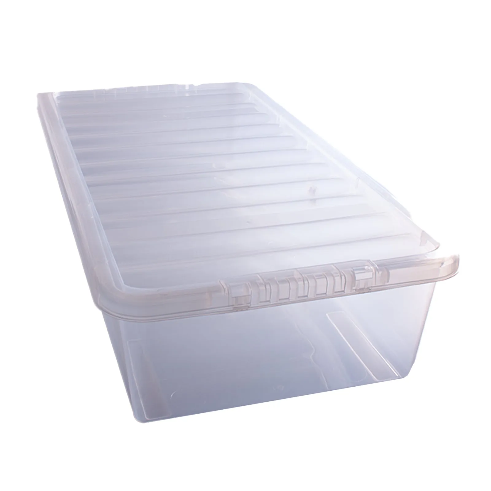43 Litre Clear Plastic Rectangular Storage Box 3 Pack