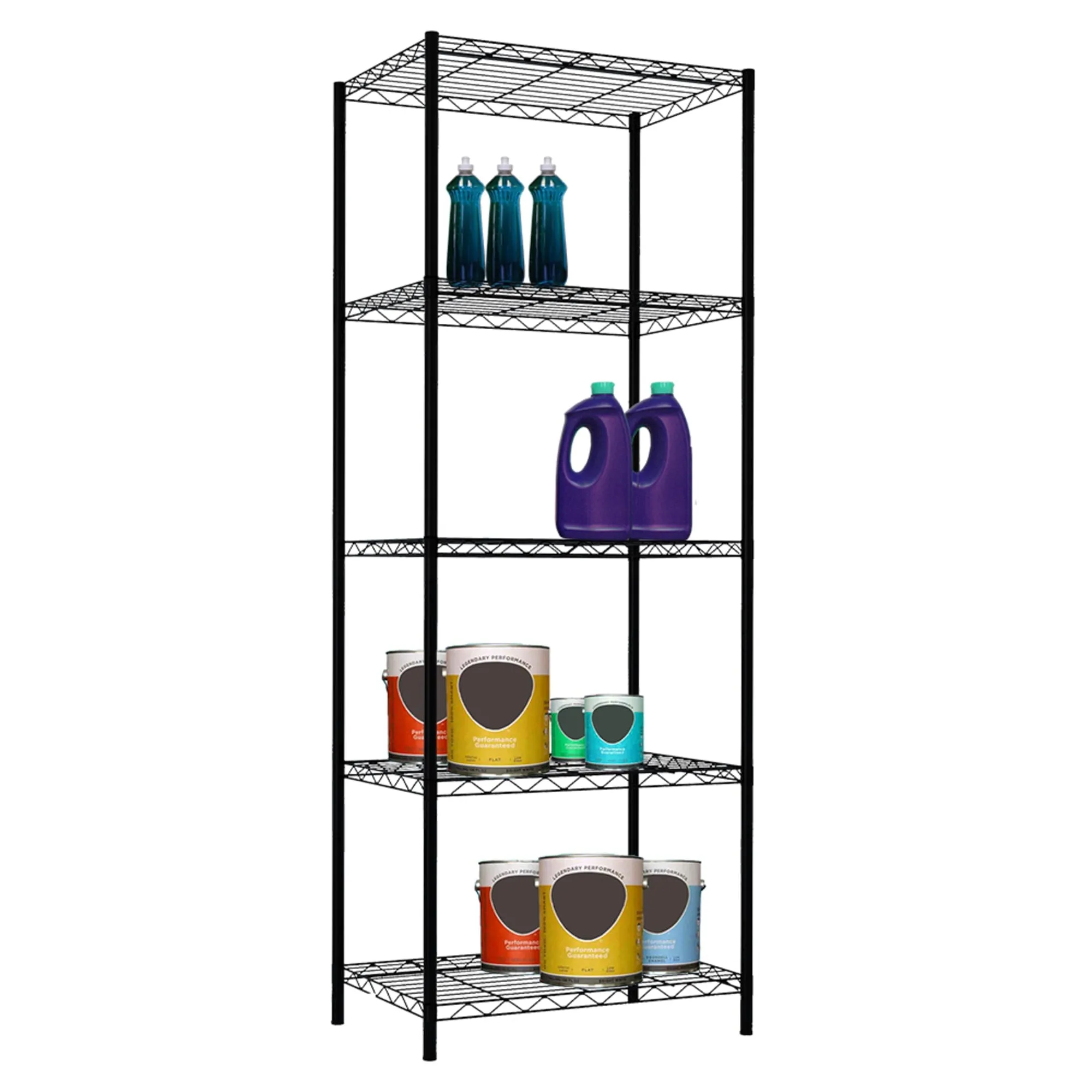 5 Tier Steel Wire Shelf, Black