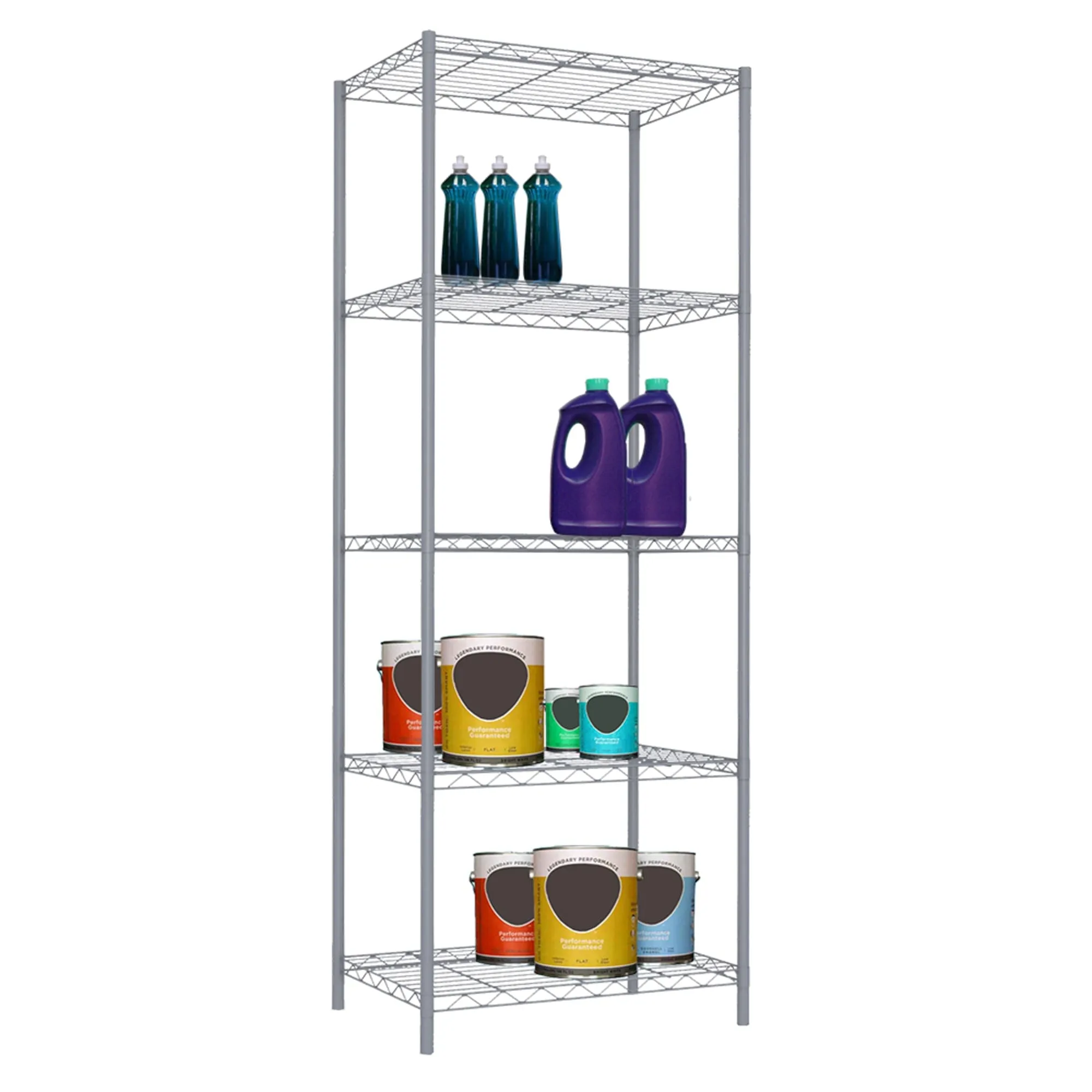 5 Tier Steel Wire Shelf, Grey