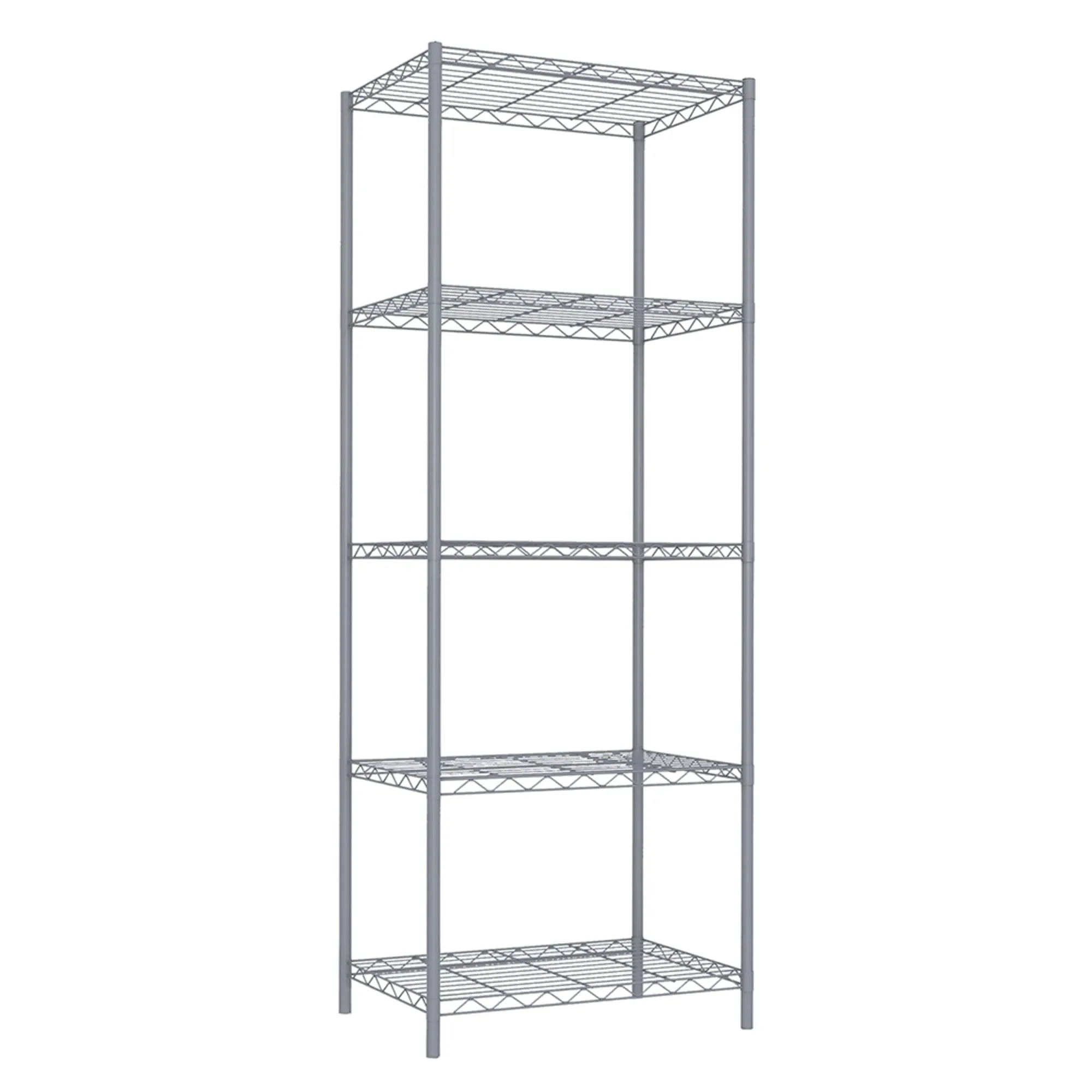 5 Tier Steel Wire Shelf, Grey