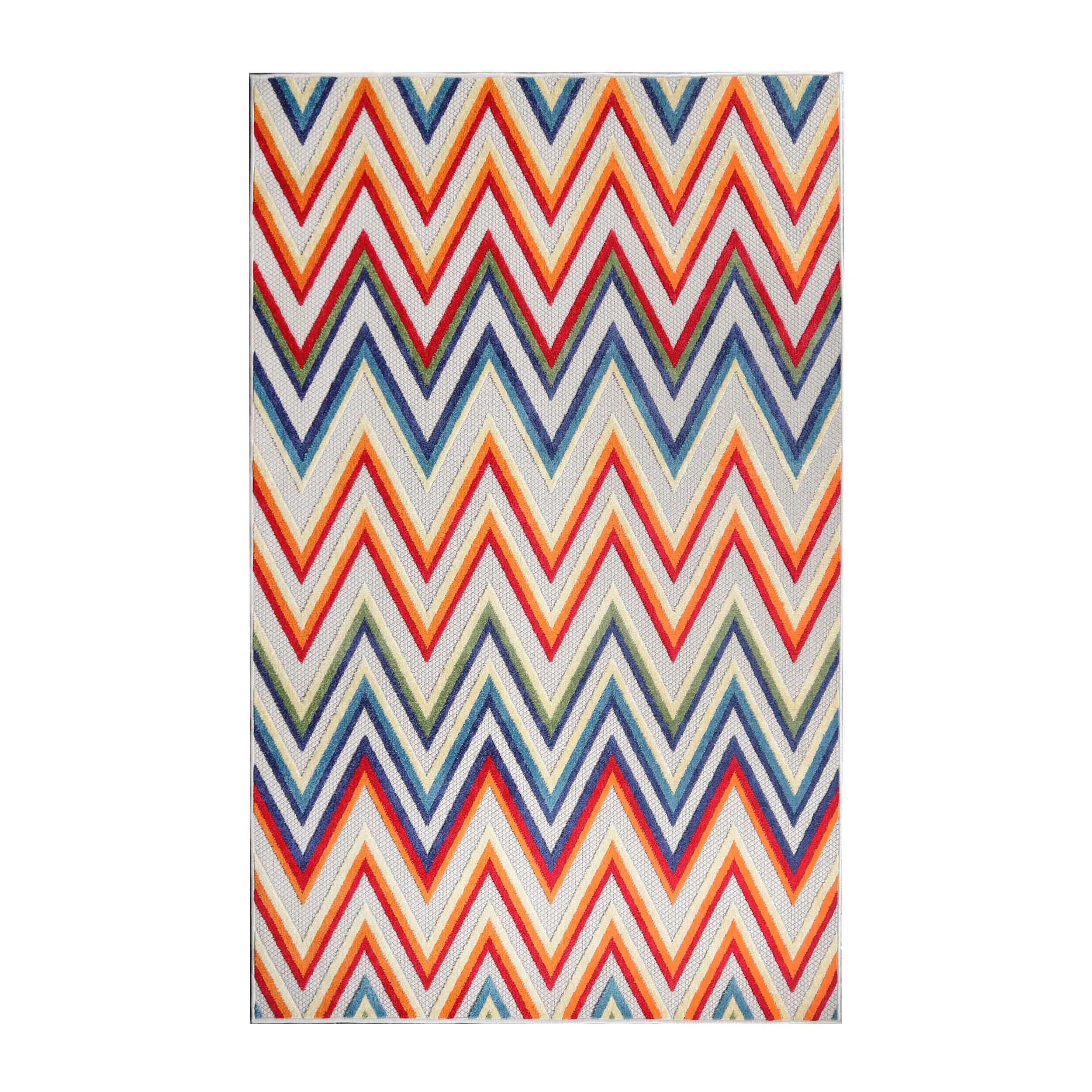 Acacia Geometric Zigzag Area Rug Modern Indoor Outdoor Rugs