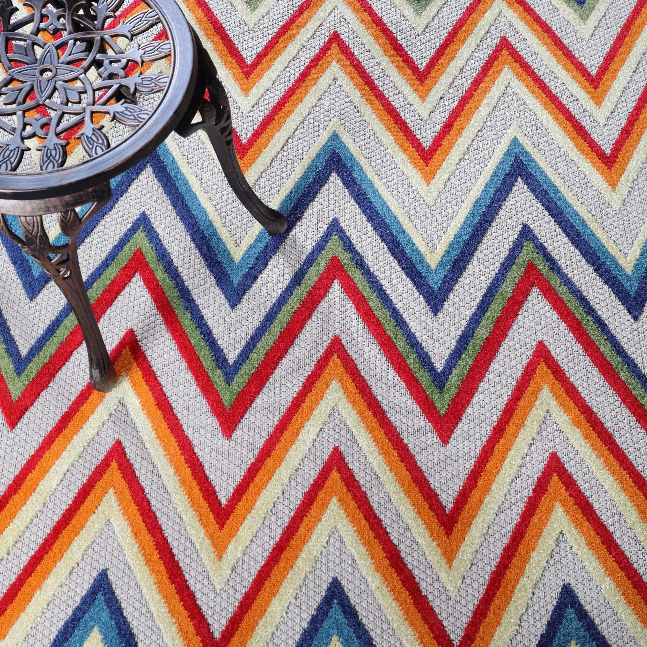 Acacia Geometric Zigzag Area Rug Modern Indoor Outdoor Rugs