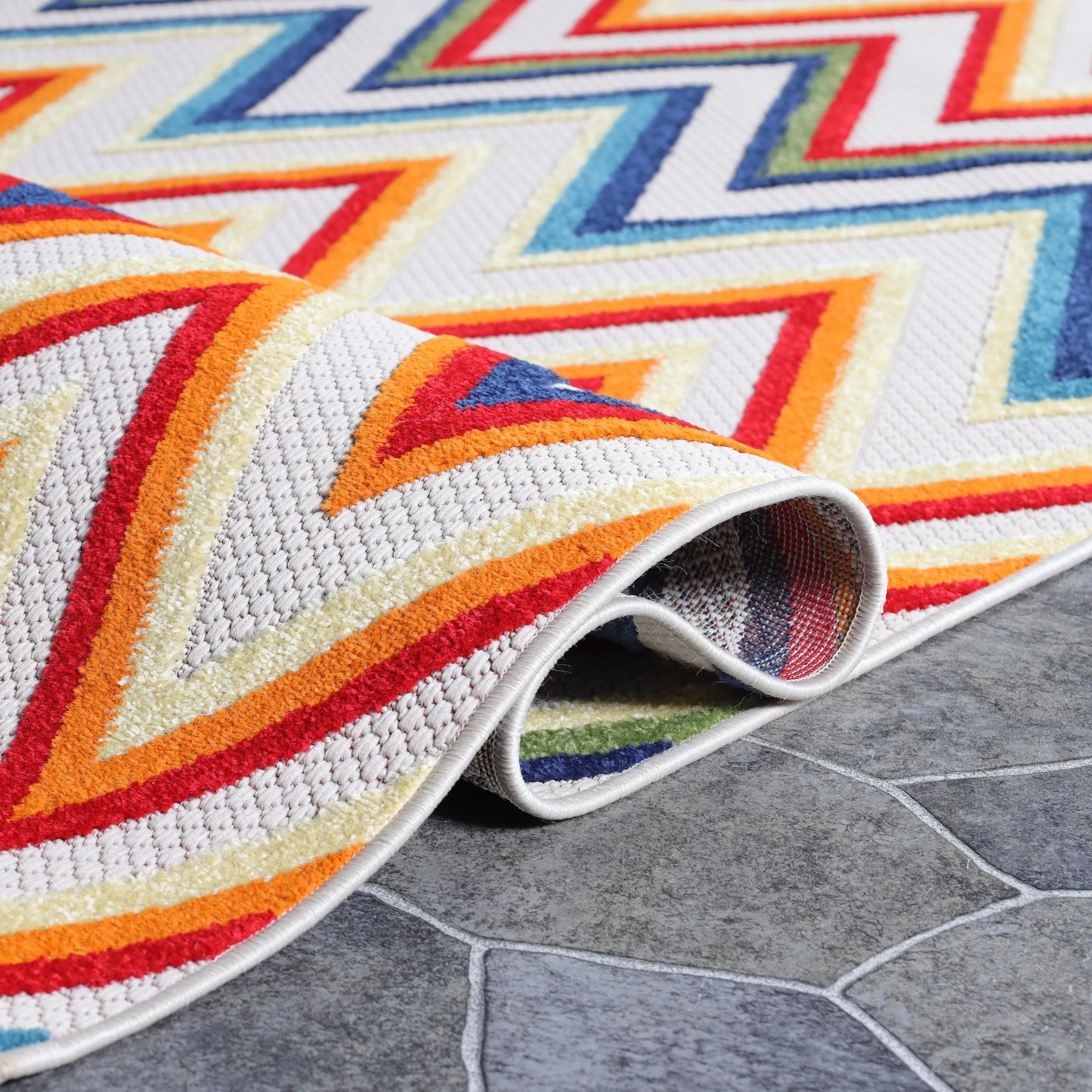 Acacia Geometric Zigzag Area Rug Modern Indoor Outdoor Rugs