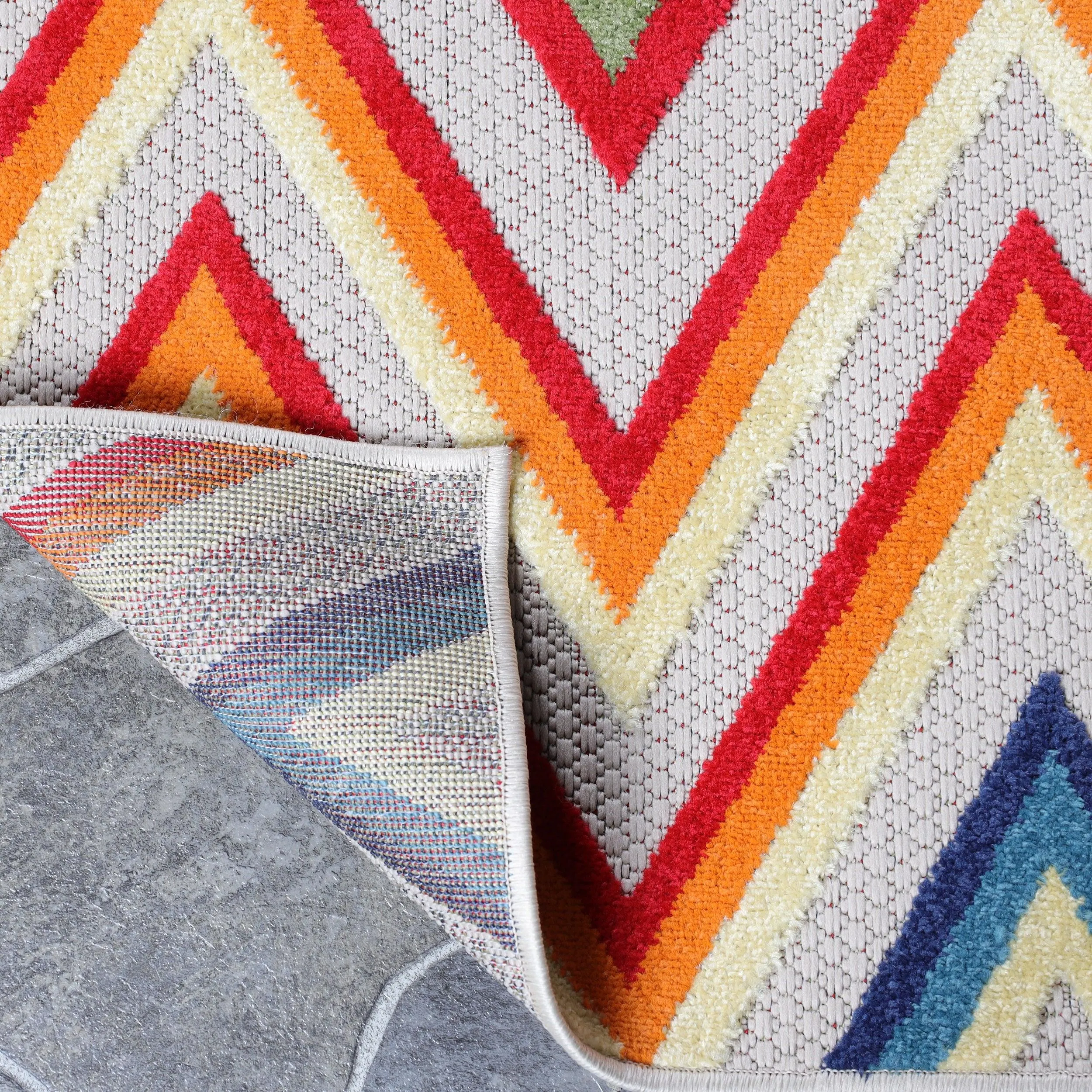 Acacia Geometric Zigzag Area Rug Modern Indoor Outdoor Rugs
