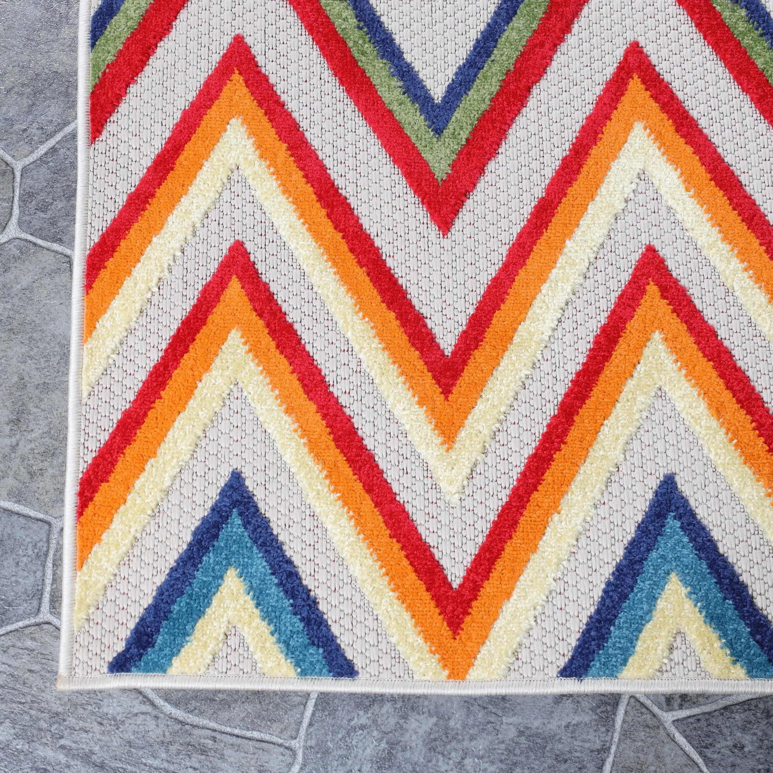 Acacia Geometric Zigzag Area Rug Modern Indoor Outdoor Rugs