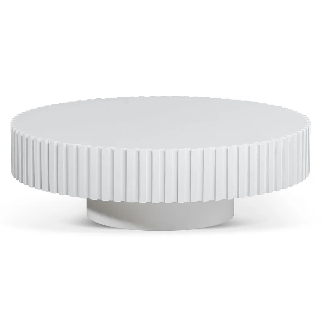 Alfaro Oak Round Coffee Table - White
