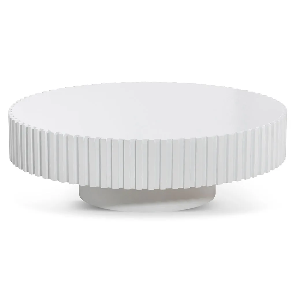Alfaro Oak Round Coffee Table - White