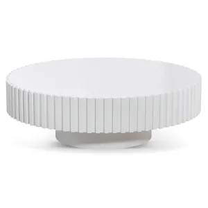 Alfaro Oak Round Coffee Table - White
