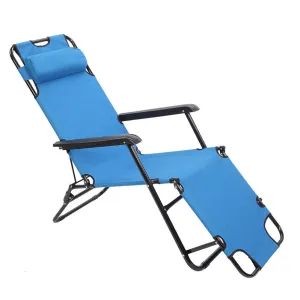 ALICIAN Portable Camping Outdoor Seat Lounge Travel Folding Dual-use Extended Recliner Blue