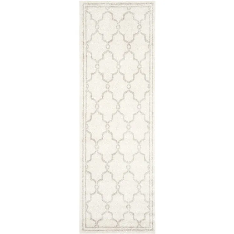 Amherst 2' 3" x 9' Indoor/Outdoor Woven Area Rug - Ivory/Light Gray
