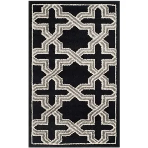 Amherst 2' 6" x 4' Indoor/Outdoor Woven Area Rug - Anthracite/Gray