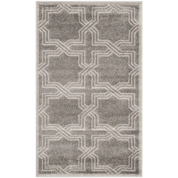 Amherst 3' x 5' Indoor/Outdoor Woven Area Rug - Gray/Light Gray