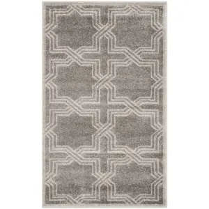 Amherst 3' x 5' Indoor/Outdoor Woven Area Rug - Gray/Light Gray