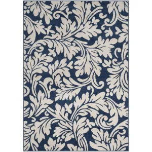 Amherst 4' x 6' Indoor/Outdoor Woven Area Rug - Navy/Ivory