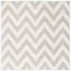 Amherst 5' x 5' Square Indoor/Outdoor Woven Area Rug - Light Gray/Beige