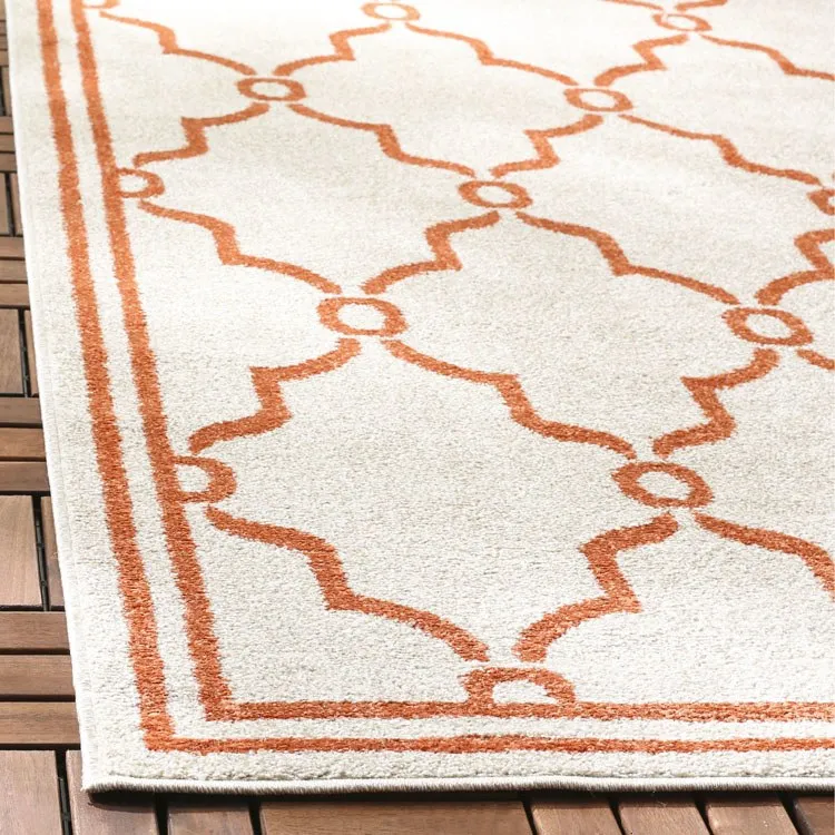 Amherst 5' x 8' Indoor/Outdoor Woven Area Rug - Beige/Orange