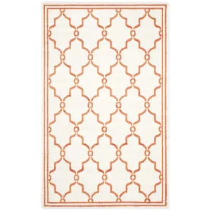 Amherst 5' x 8' Indoor/Outdoor Woven Area Rug - Beige/Orange