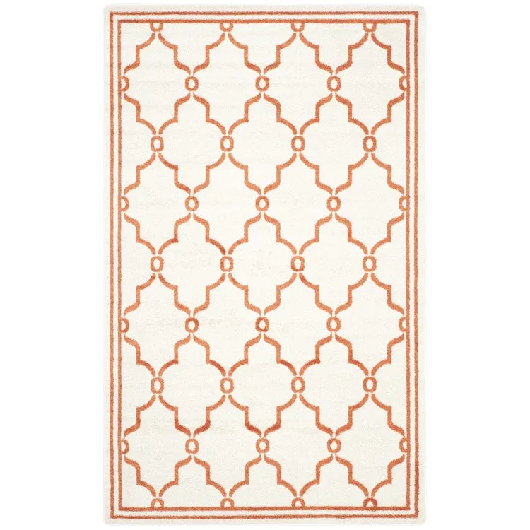 Amherst 5' x 8' Indoor/Outdoor Woven Area Rug - Beige/Orange