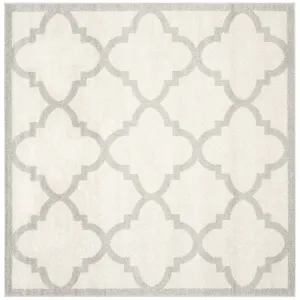 Amherst 7' x 7' Square Indoor/Outdoor Woven Area Rug - Beige/Light Gray