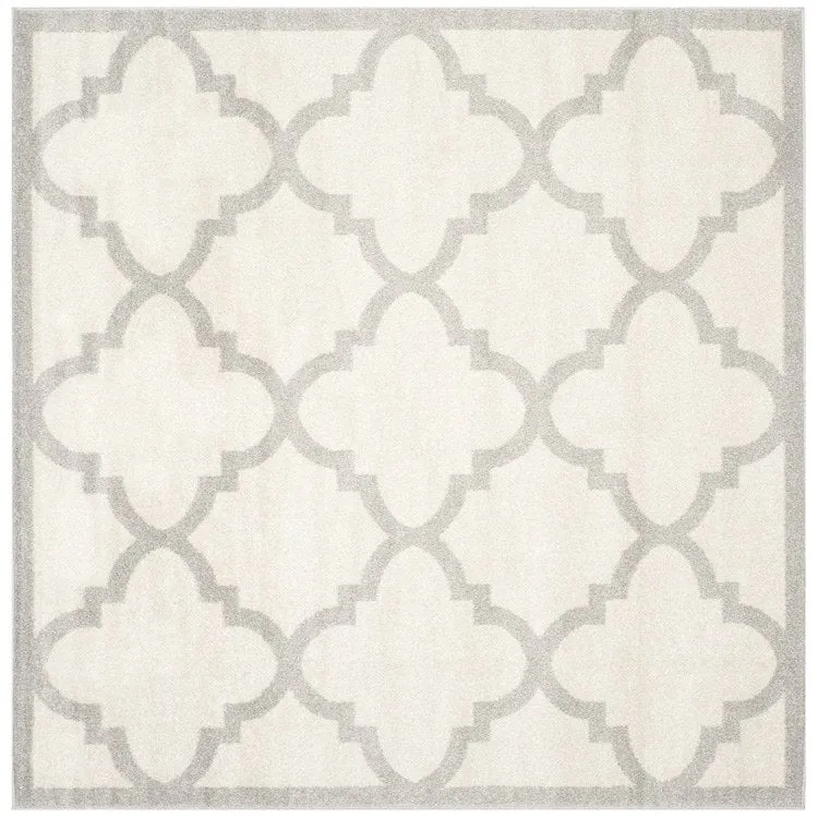 Amherst 7' x 7' Square Indoor/Outdoor Woven Area Rug - Beige/Light Gray