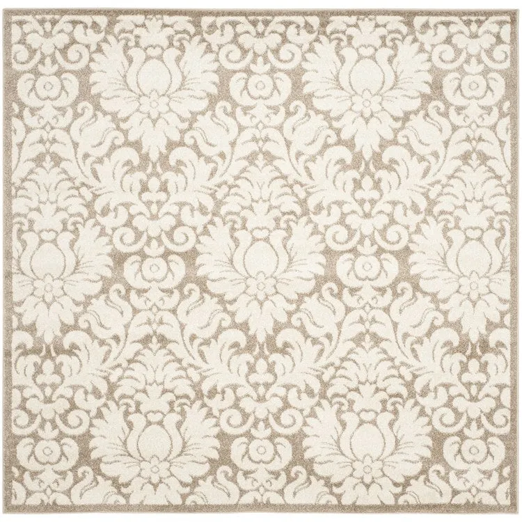 Amherst 7' x 7' Square Indoor/Outdoor Woven Area Rug - Wheat/Beige