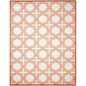 Amherst 8' x 10' Indoor/Outdoor Woven Area Rug - Ivory/Orange