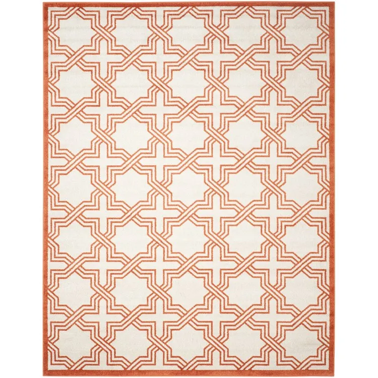 Amherst 8' x 10' Indoor/Outdoor Woven Area Rug - Ivory/Orange