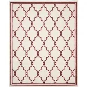Amherst 8' x 10' Indoor/Outdoor Woven Area Rug - Ivory/Red
