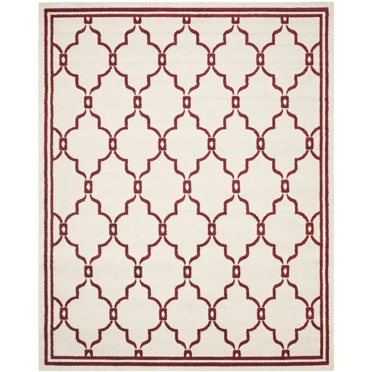 Amherst 8' x 10' Indoor/Outdoor Woven Area Rug - Ivory/Red