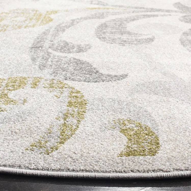 Amherst 9' x 9' Round Indoor/Outdoor Woven Area Rug - Ivory/Light Gray