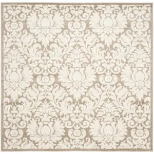 Amherst 9' x 9' Square Indoor/Outdoor Woven Area Rug - Wheat/Beige