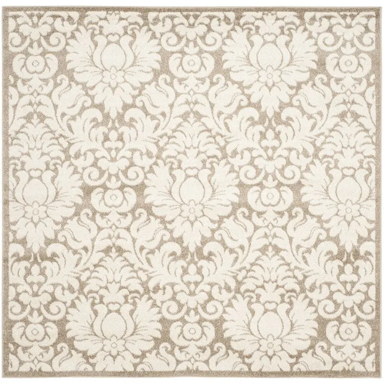 Amherst 9' x 9' Square Indoor/Outdoor Woven Area Rug - Wheat/Beige