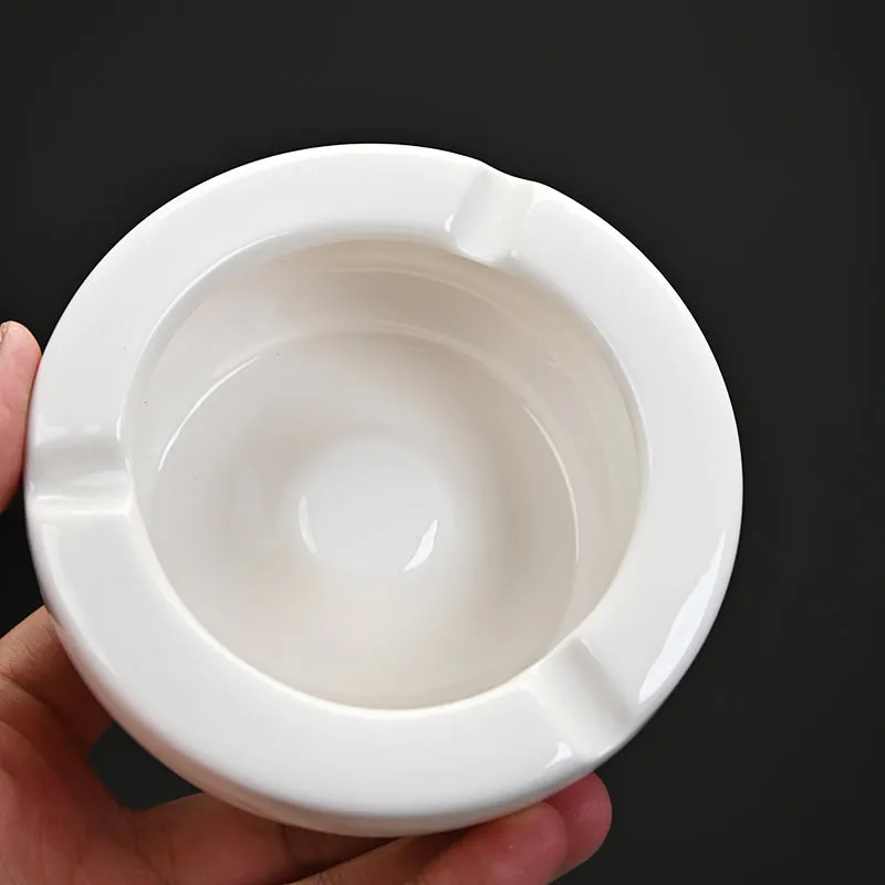 Ashtray,  portable decorative modern ashtray for home office indoor outdoor patio use, white ceramic ashtray with high gloss, cute and cool ashtray, best gift choice