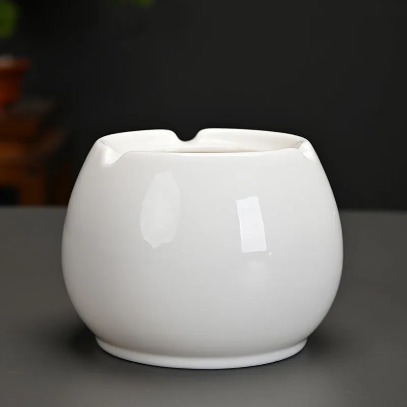 Ashtray,  portable decorative modern ashtray for home office indoor outdoor patio use, white ceramic ashtray with high gloss, cute and cool ashtray, best gift choice